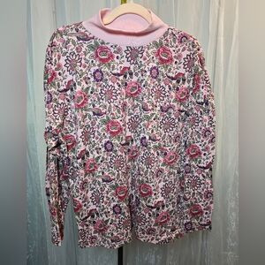 VINTAGE 90s Victoria's Secret Mockneck Floral Cotton Longsleeve Small Gold Label